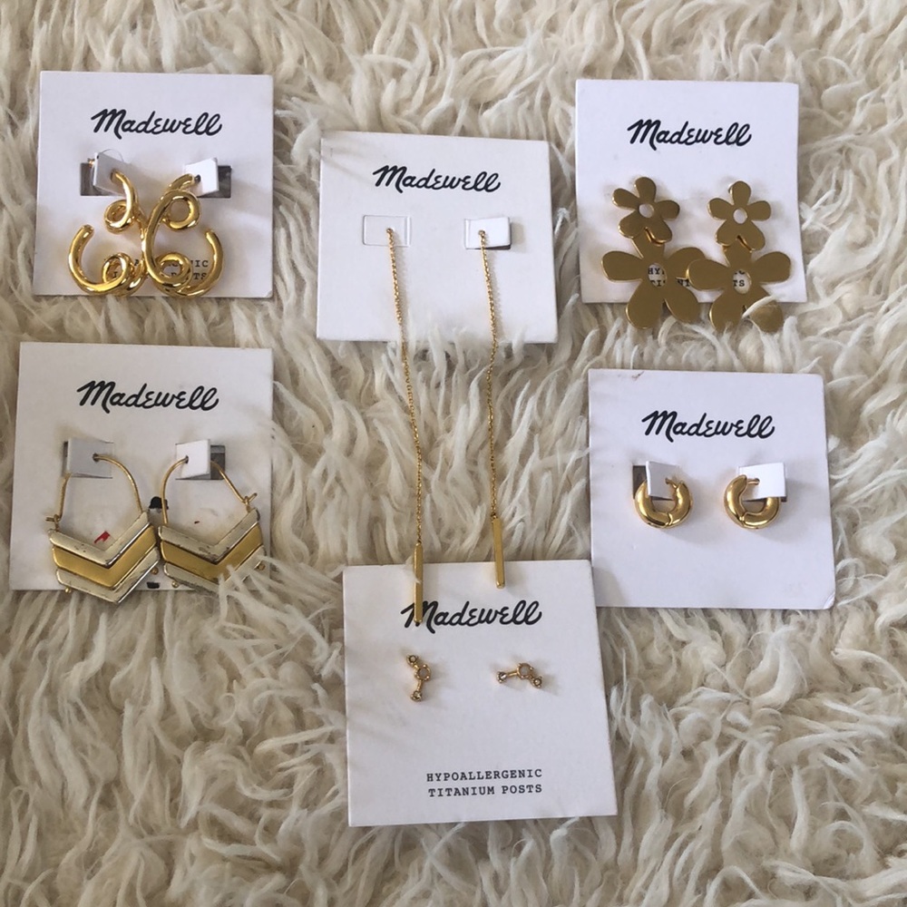 Madewell Jewelry Bundle 6 pairs of earrings NWT - Picture 9 of 9